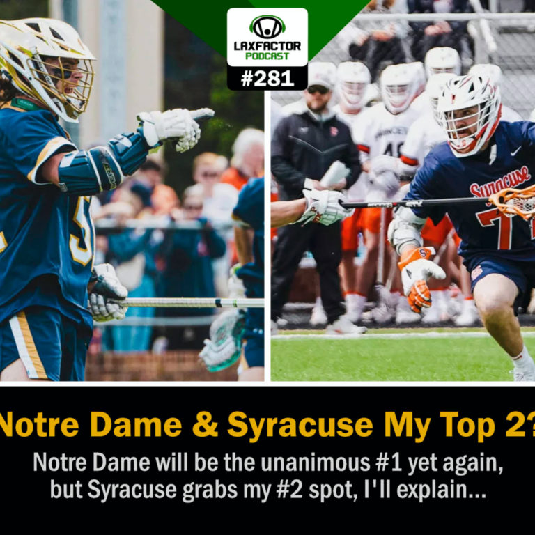 Notre Dame, Syracuse & Johns Hopkins Grab My Top 3 Poll Spots? (LaxFactor Podcast #281)